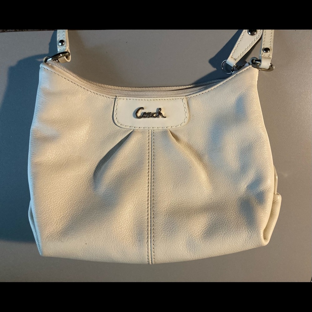 Coach bag - small cream leather